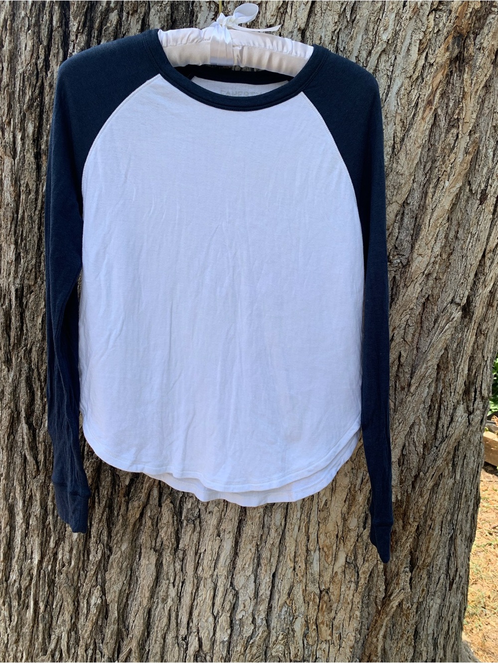 Faherty White Tee with Black Neckline